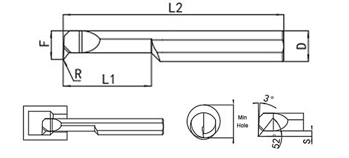 MQR Series Solid Carbide Micro Boring Bars Specifications