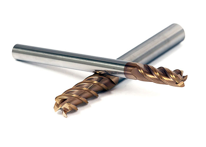 HM series 4 flute flat carbide end mill 45 degree helix Balzers DR coated for hardened steel