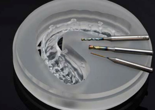 Custom dental milling bur for titanium framework