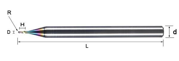ALC Micro Ball Nose Specifications (R0.05-R0.45mm)
